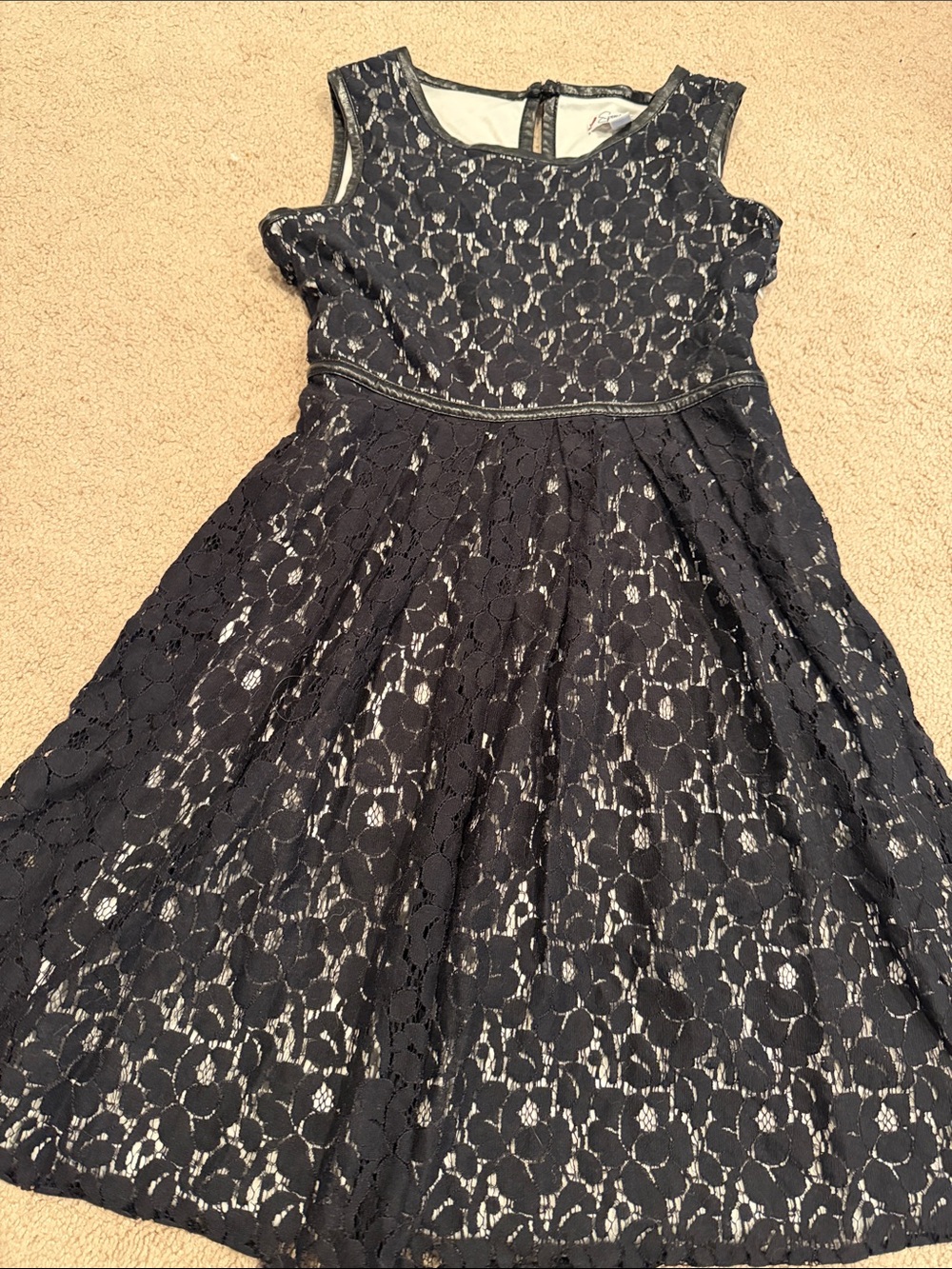 Speechless Girls black Lace Fit-and-Flare Dress sz 12